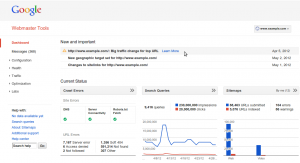 Google Webmaster Tools New Dashboard