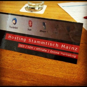 Hosting Stammtisch Mainz Tischaufsteller