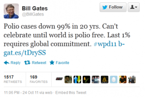 Tweet of Bill Gates
